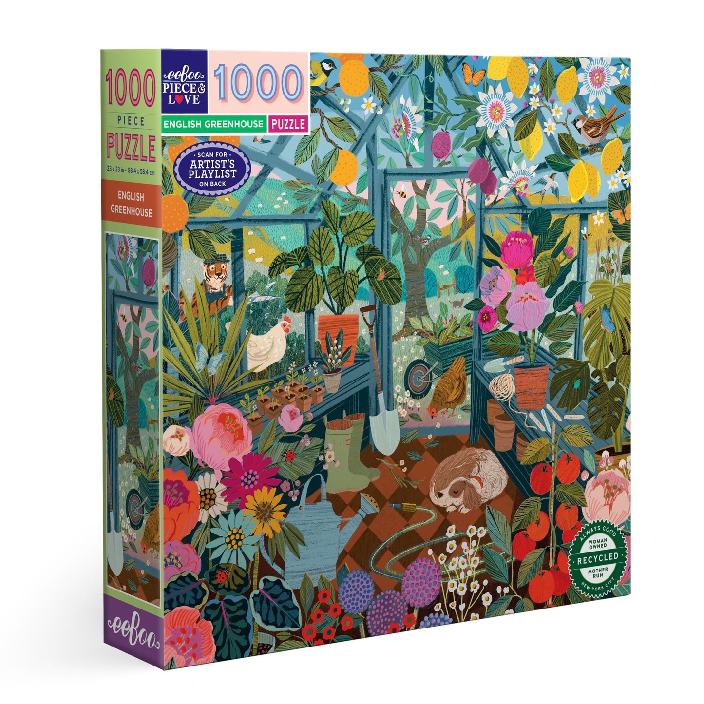 English Greenhouse 1000 Piece Jigsaw Puzzle by eeBoo | Unique Fun Gifts