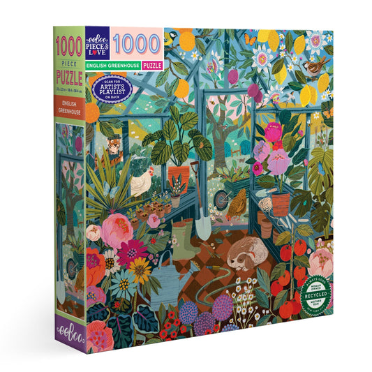 English Greenhouse 1000 Piece Jigsaw Puzzle by eeBoo | Unique Fun Gifts