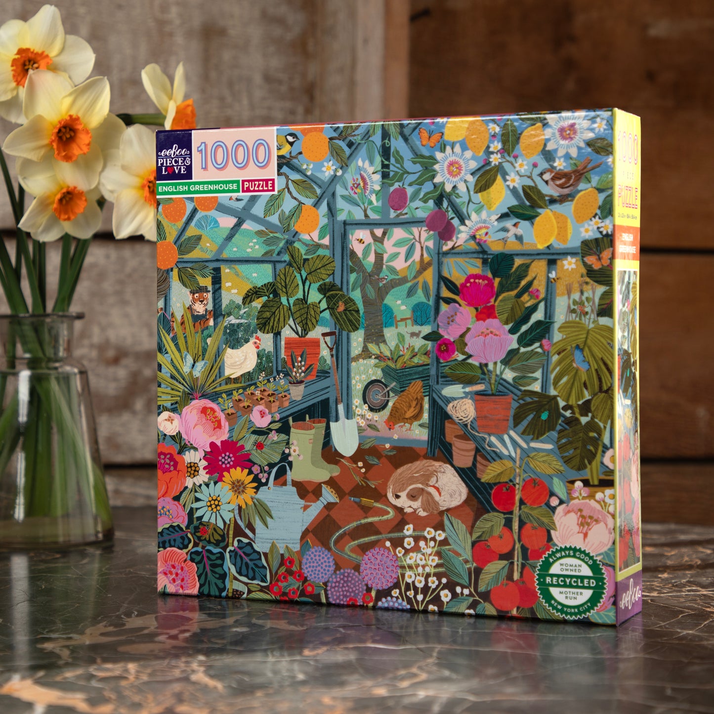 English Greenhouse 1000 Piece Jigsaw Puzzle by eeBoo | Unique Fun Gifts