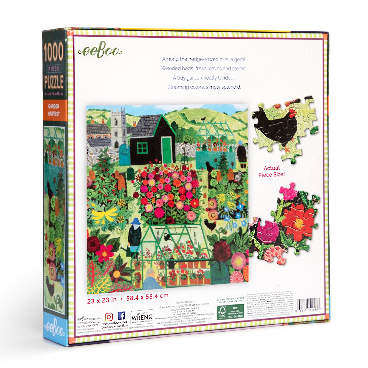 Garden Harvest 1000 Piece Puzzle by eeBoo | Unique Beautiful Gifts