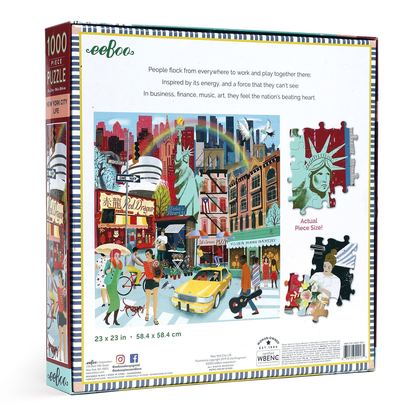 New York City Life 1000 Piece Travel Jigsaw Puzzle | eeBoo Piece & Love | Gifts for Travel lovers