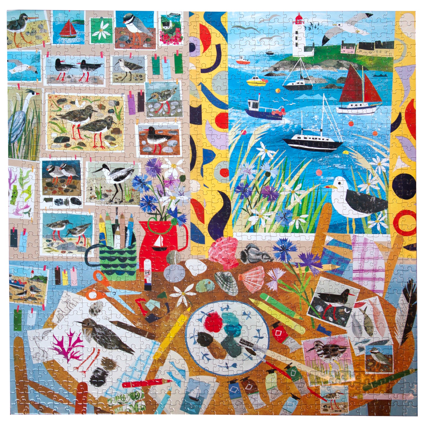 Seabirds 1000 Piece Puzzle by eeBoo | Unique Beautiful Gifts