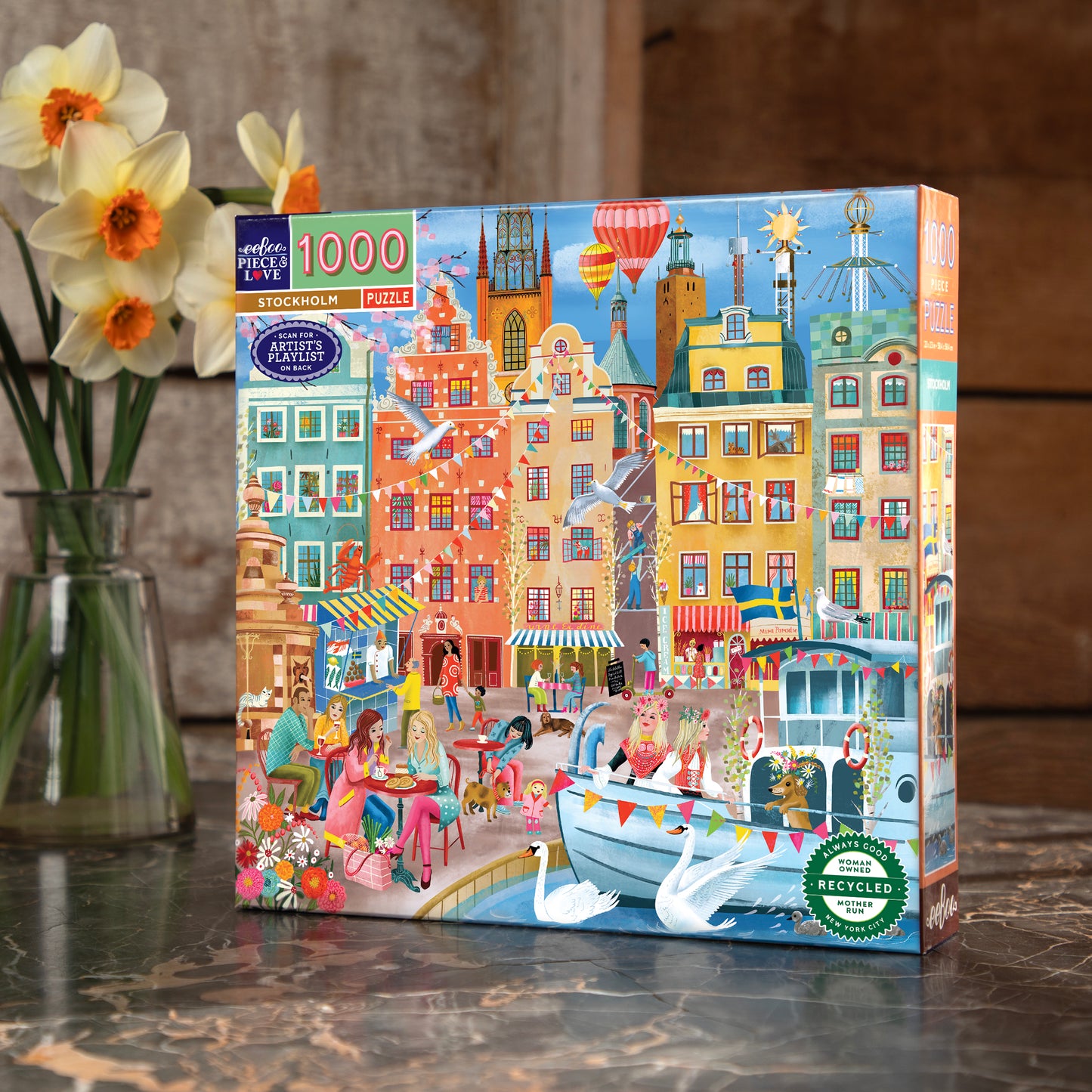Stockholm Sweden 1000 Piece Jigsaw Puzzle by eeBoo | Unique Fun Gifts