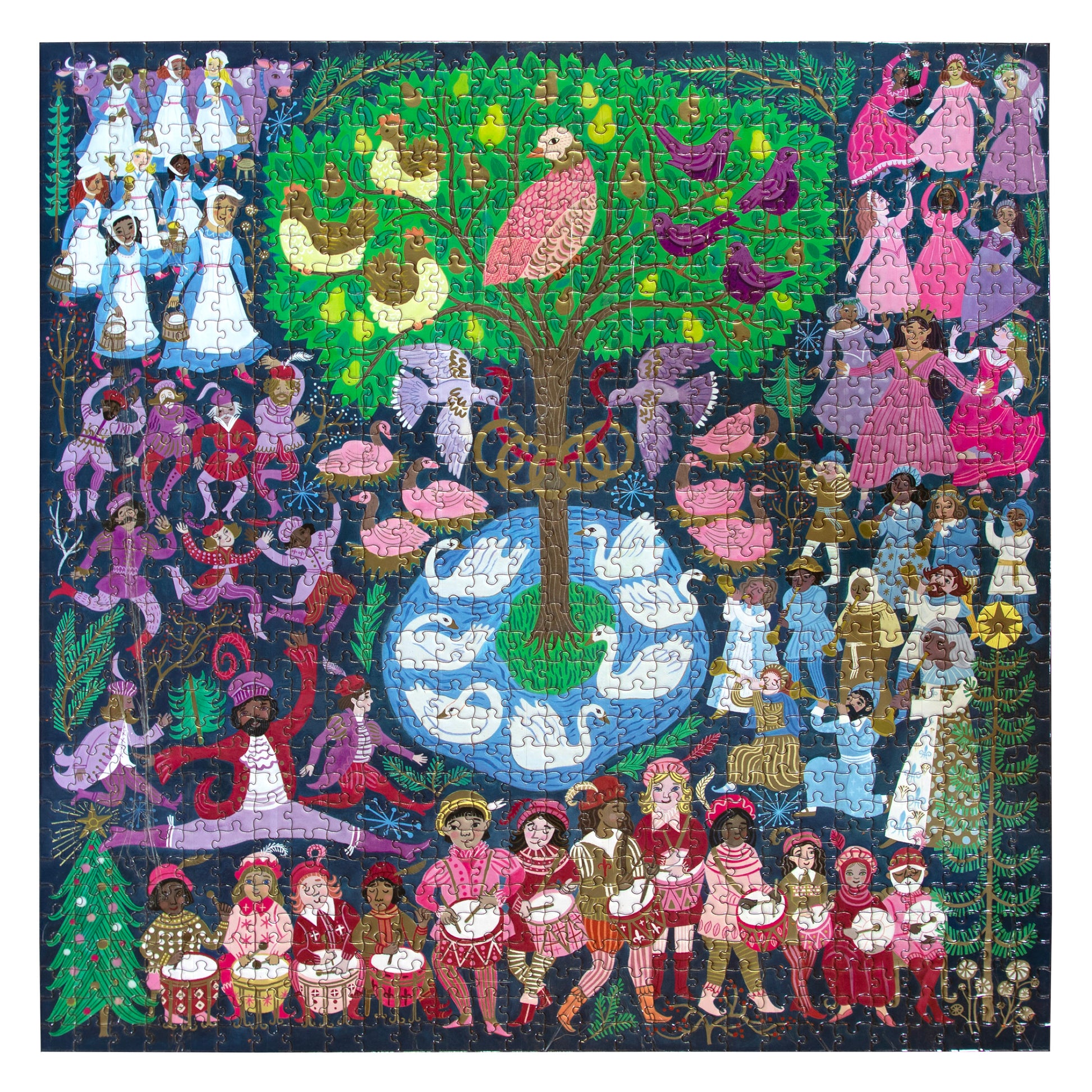 12 Days of Christmas 1000 Piece Jigsaw Puzzle | eeBoo Piece & Love Gifts