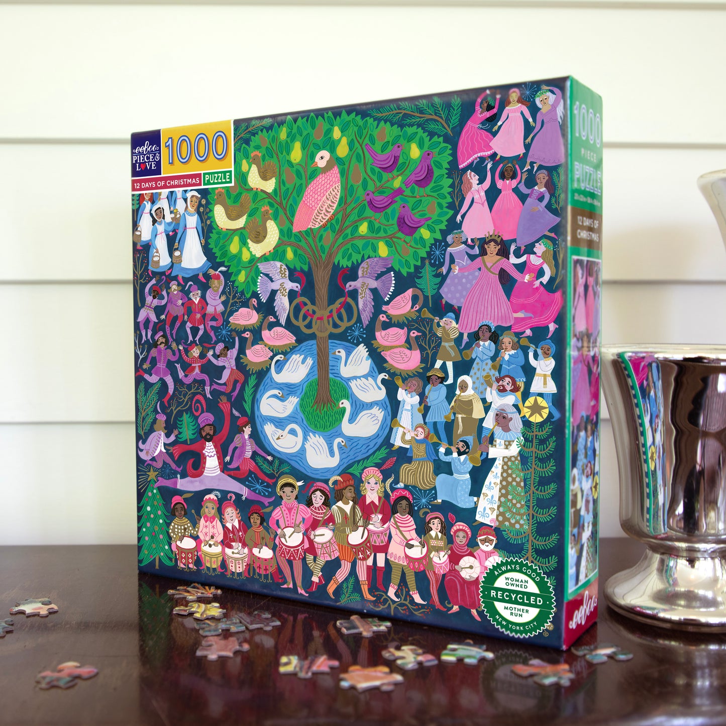 12 Days of Christmas 1000 Piece Jigsaw Puzzle | eeBoo Piece & Love Gifts