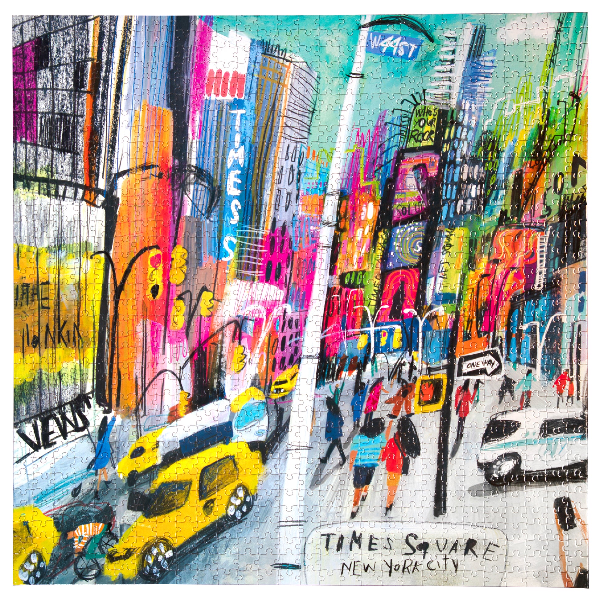 Times Square NYC 1000 Piece Puzzle by eeBoo | Unique Fun Gifts
