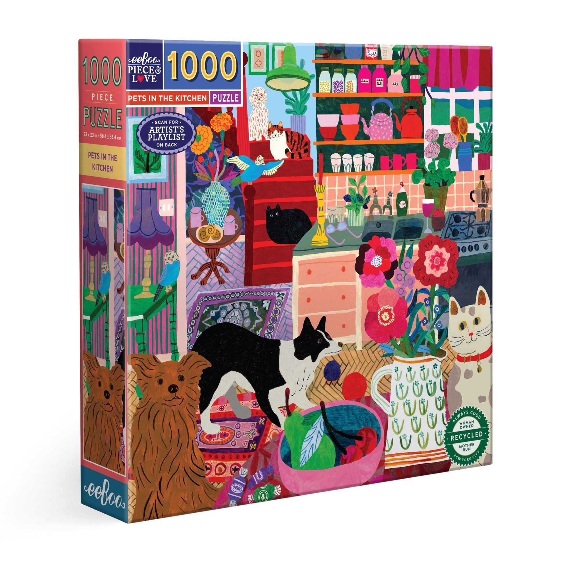 Pets in the Kitchen 1000 Piece Jigsaw Puzzle by eeBoo | Unique Beautiful Gifts