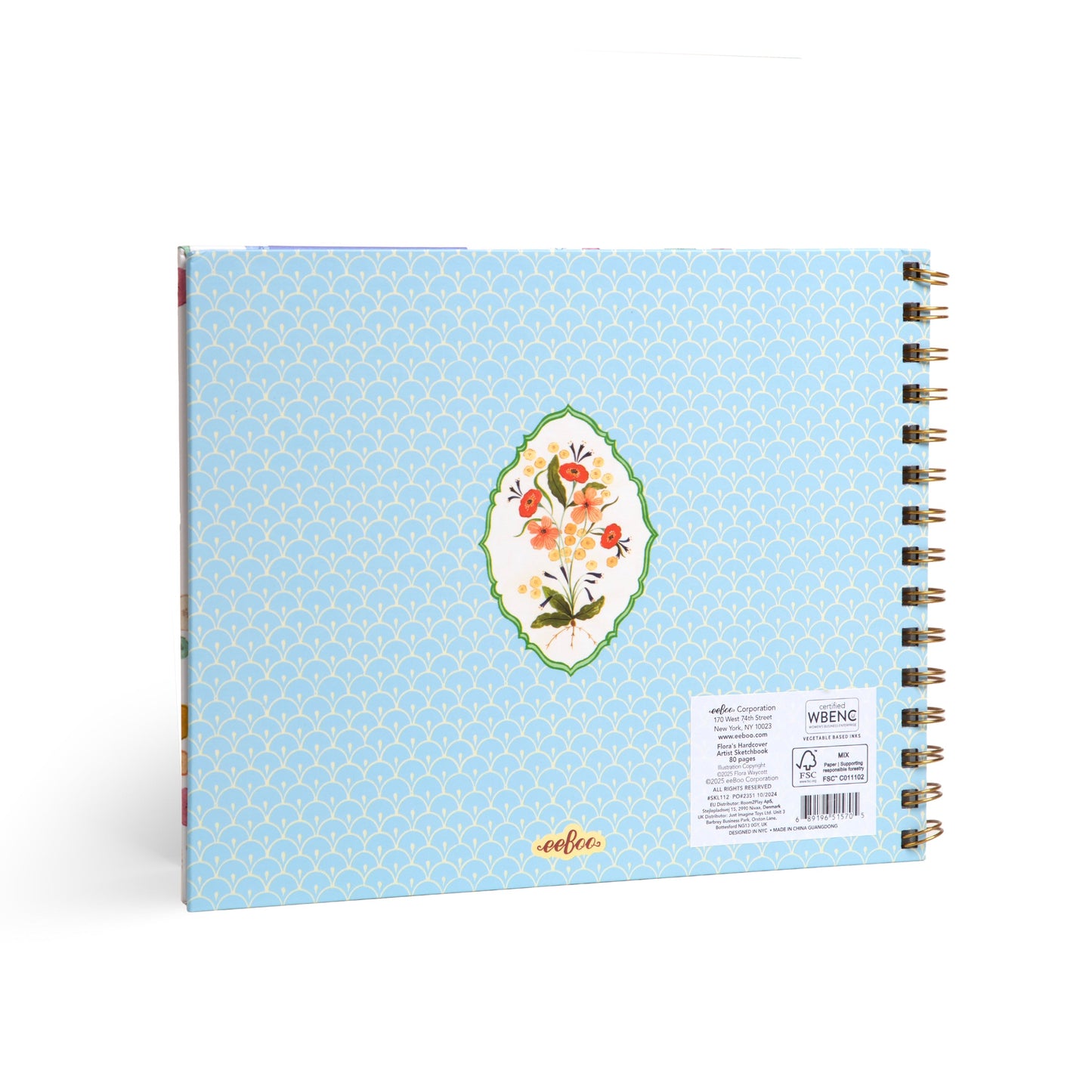 Flora's Hardcover Artist Sketchbook by eeBoo | Unique Beautiful Gifts
