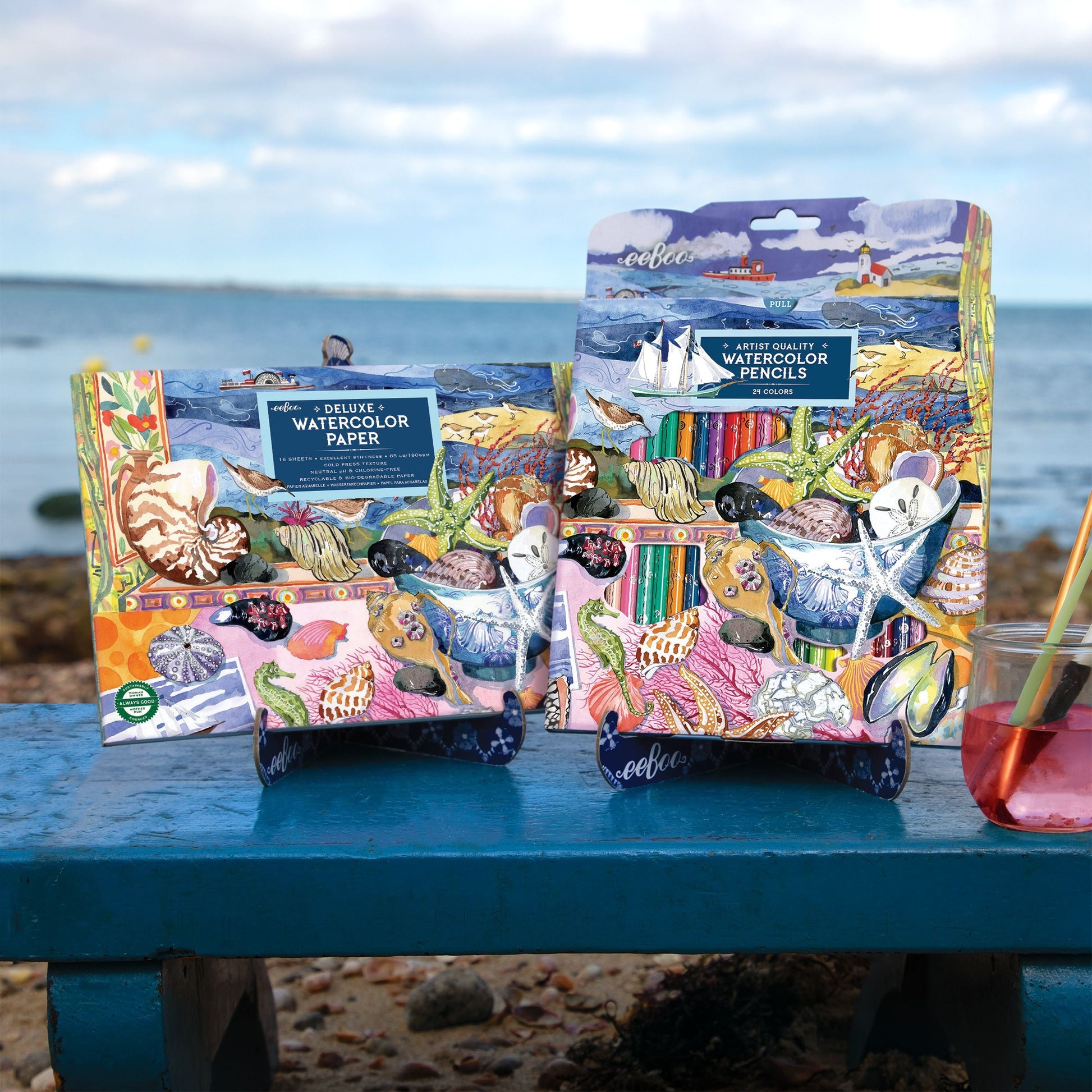 Seashells Watercolor Pad by eeBoo | Unique Beautiful Gifts