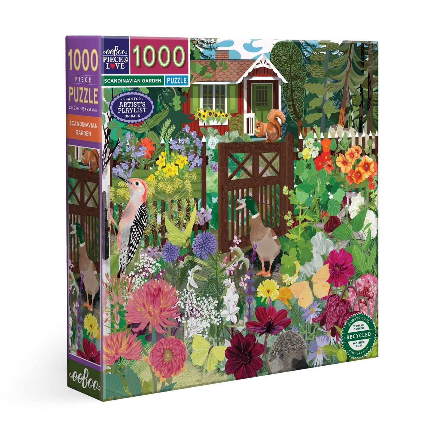 Scandinavian Garden 1000 Piece Jigsaw Puzzle by eeBoo | Unique Beautiful Gifts