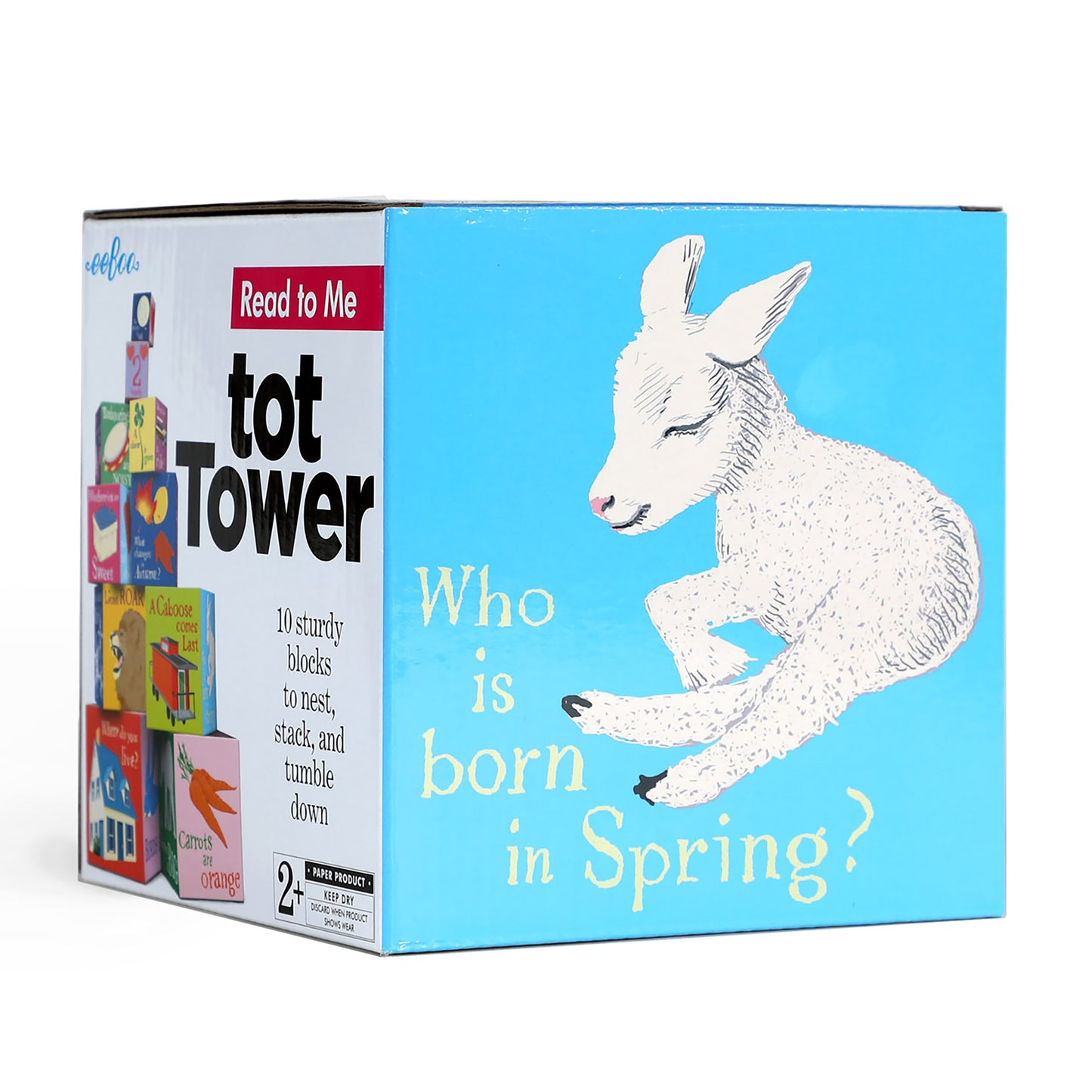 Read-To-Me Tot Tower Stacking and Nesting Blocks eeBoo Montessori Toys for Toddlers Ages 2+