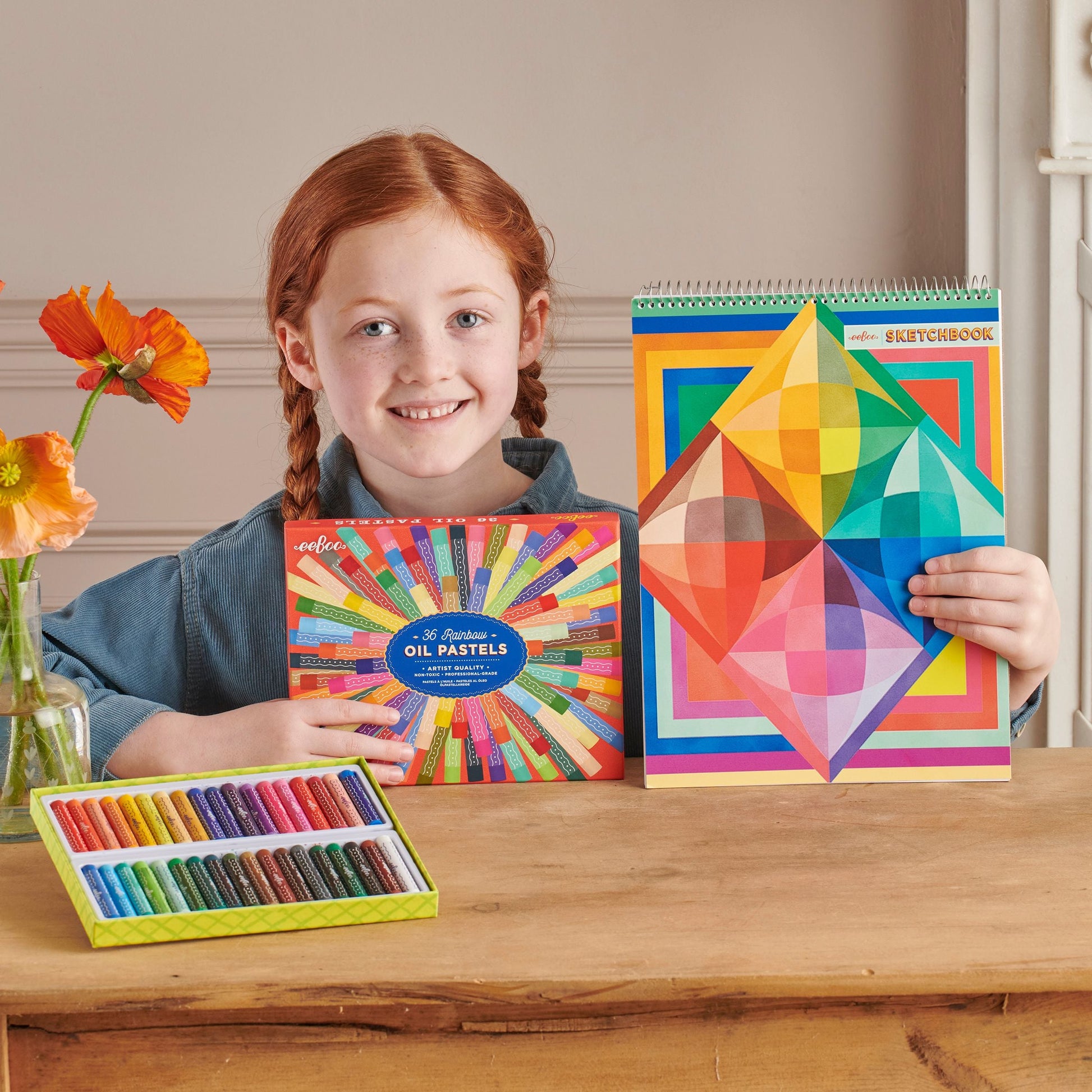Rainbow 36 Oil Pastels by eeBoo | Unique Fun Gifts