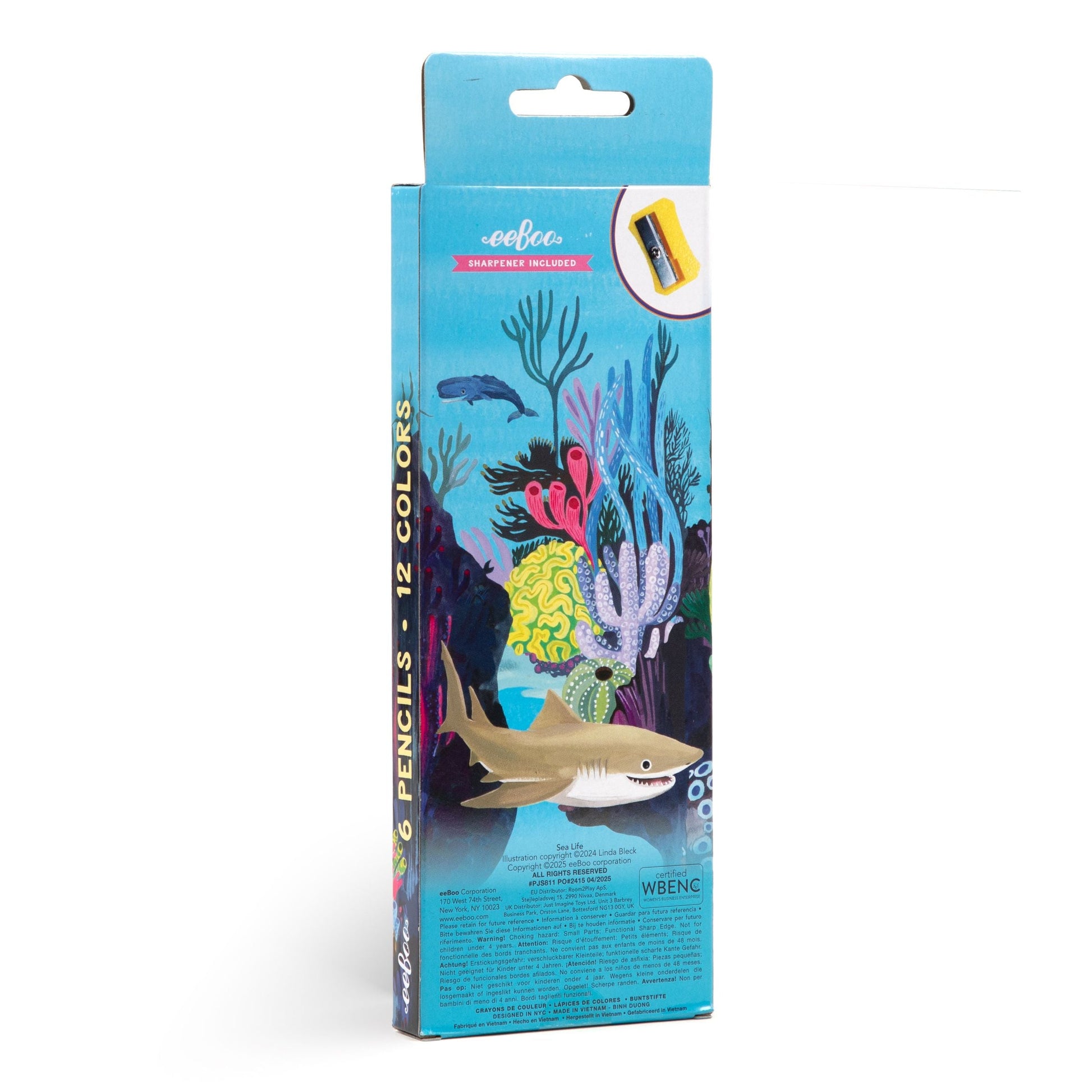 Sea Life 6 Jumbo Color Pencils by eeBoo | Unique Fun Gifts