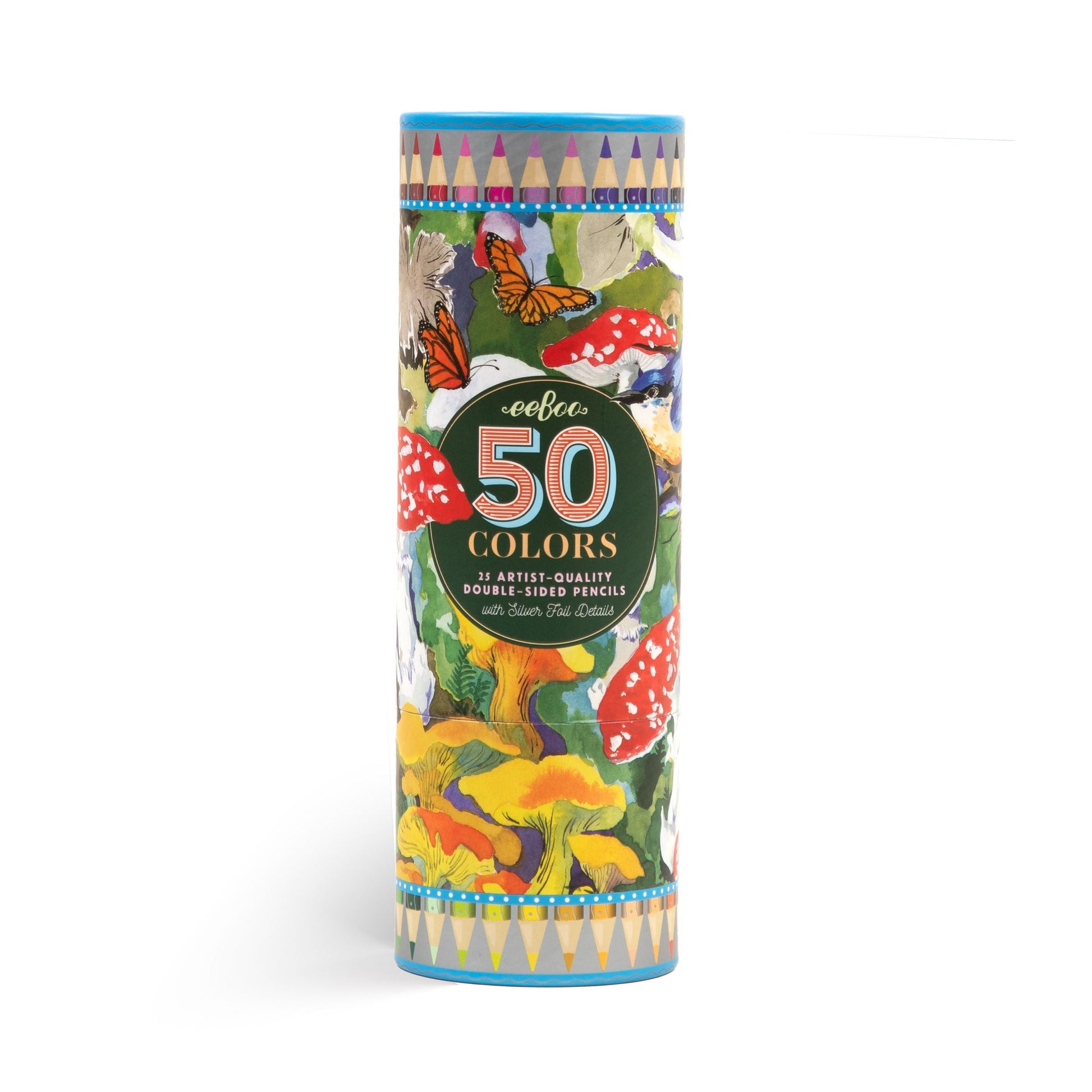 Mushroom 25 Double-Sided Color Pencils by eeBoo | Unique Beautiful Gifts
