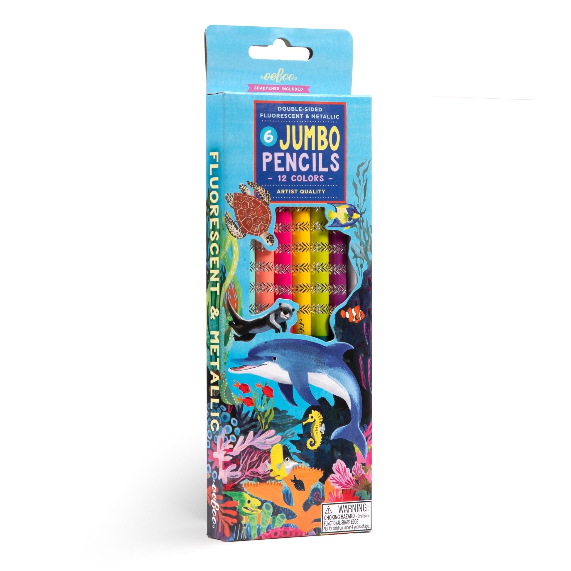 Sea Life 6 Jumbo Color Pencils by eeBoo | Unique Fun Gifts