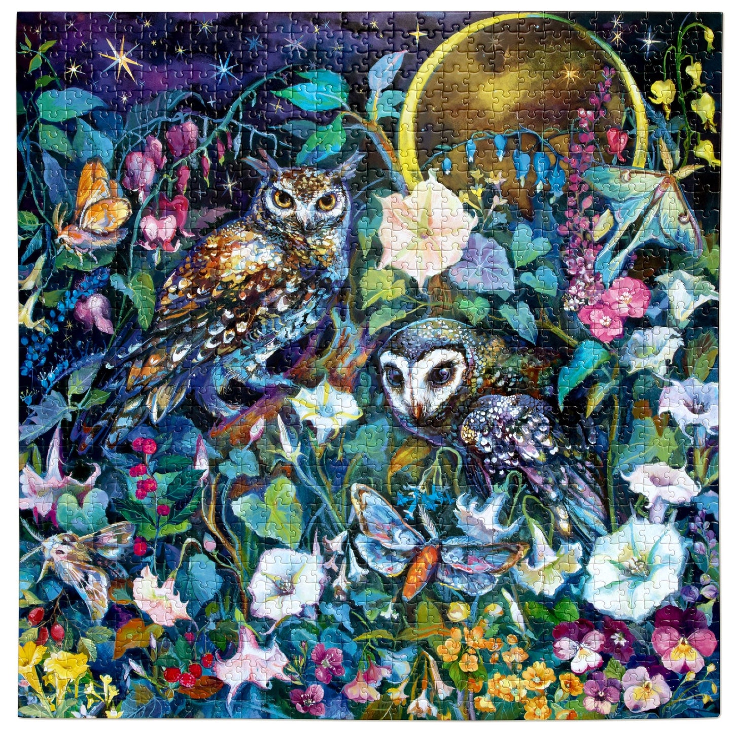 Moon Garden Owls 1000 Piece Puzzle by eeBoo | Unique Beautiful Gifts