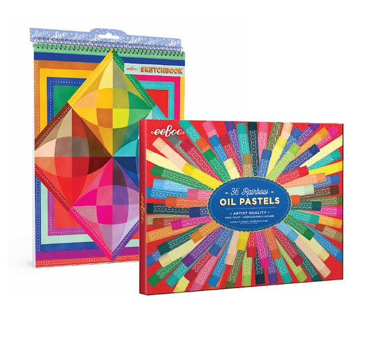 Rainbow Pastels & Sketchbook Bundle