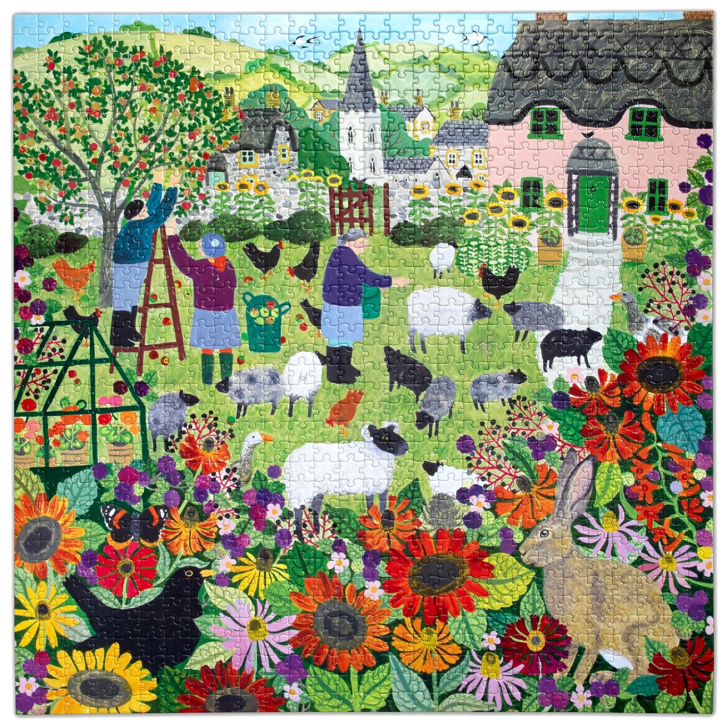 Village Orchard 1000 Piece Puzzle by eeBoo | Unique Beautiful Gifts