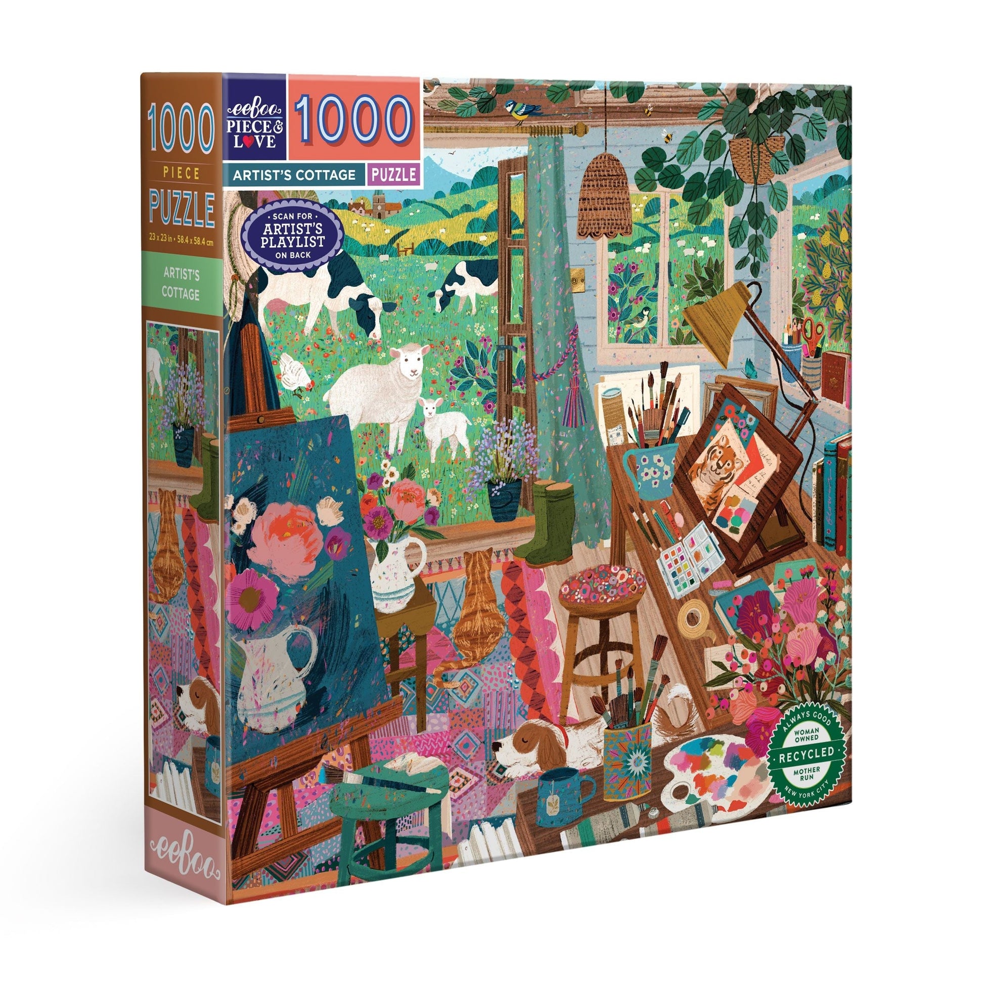 Artist's Cottage 1000 Piece Jigsaw Puzzle by eeBoo | Unique Beautiful Gifts