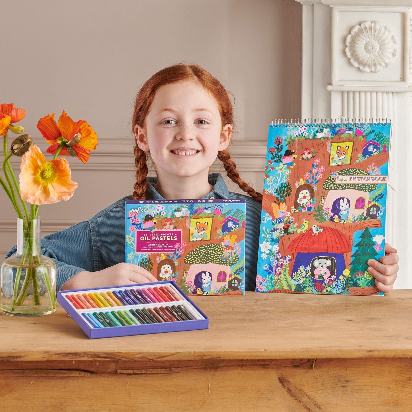 Yumi's Mushroom House 36 Oil Pastels by eeBoo | Unique Fun Gifts