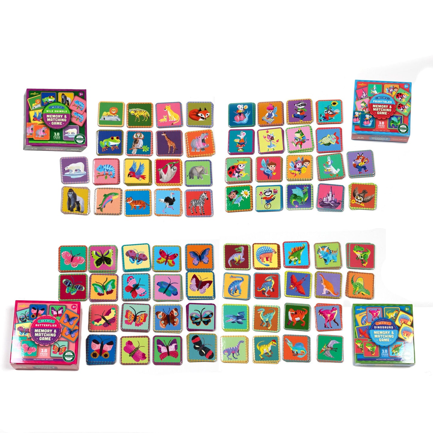 Mini Memory Game Assortment (16) by eeBoo | Unique Fun Gifts