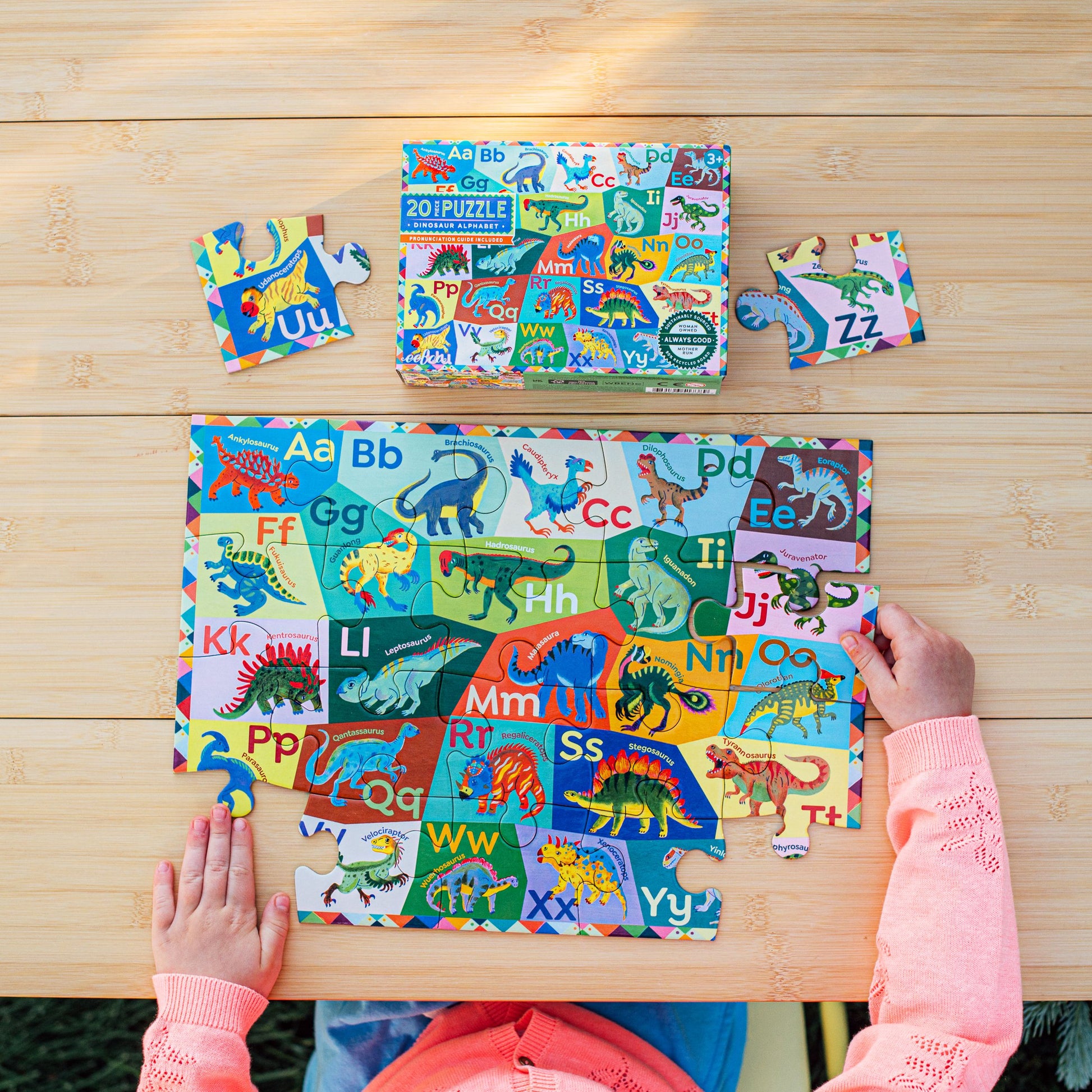 Dinosaur Alphabet 20 Piece Puzzle by eeBoo | Unique Fun Gifts