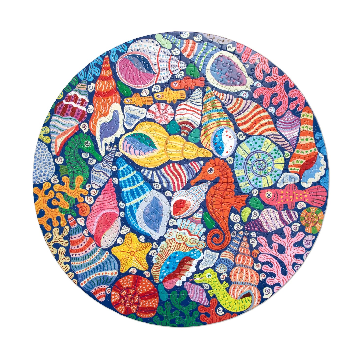 Seahorses, Shells & Coral 500 Round Puzzle by eeBoo | Unique Beautiful Gifts