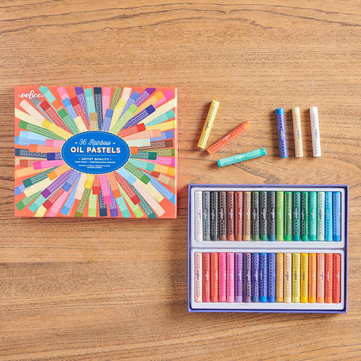 Rainbow 36 Oil Pastels by eeBoo | Unique Fun Gifts