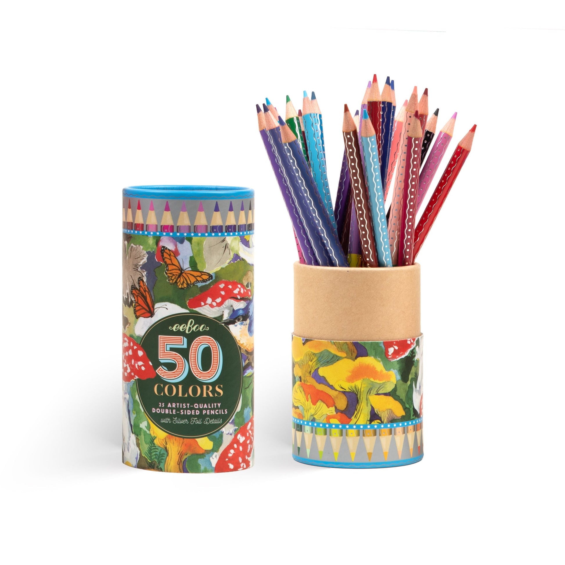 Mushroom 25 Double-Sided Color Pencils by eeBoo | Unique Beautiful Gifts