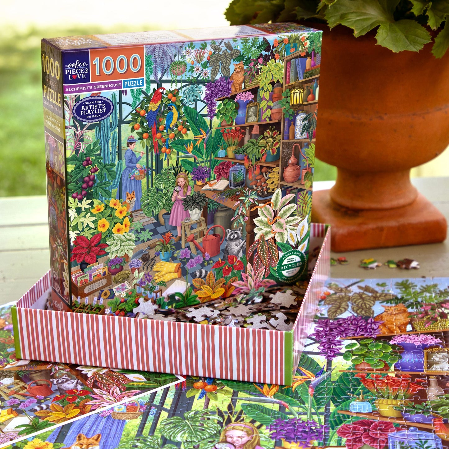 Alchemist's Greenhouse 1000 Piece Puzzle by eeBoo | Unique Beautiful Gifts