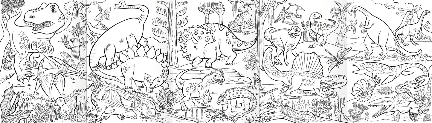 Dinosaurs Color Pencil Mini Mural by eeBoo | Unique Fun Gifts