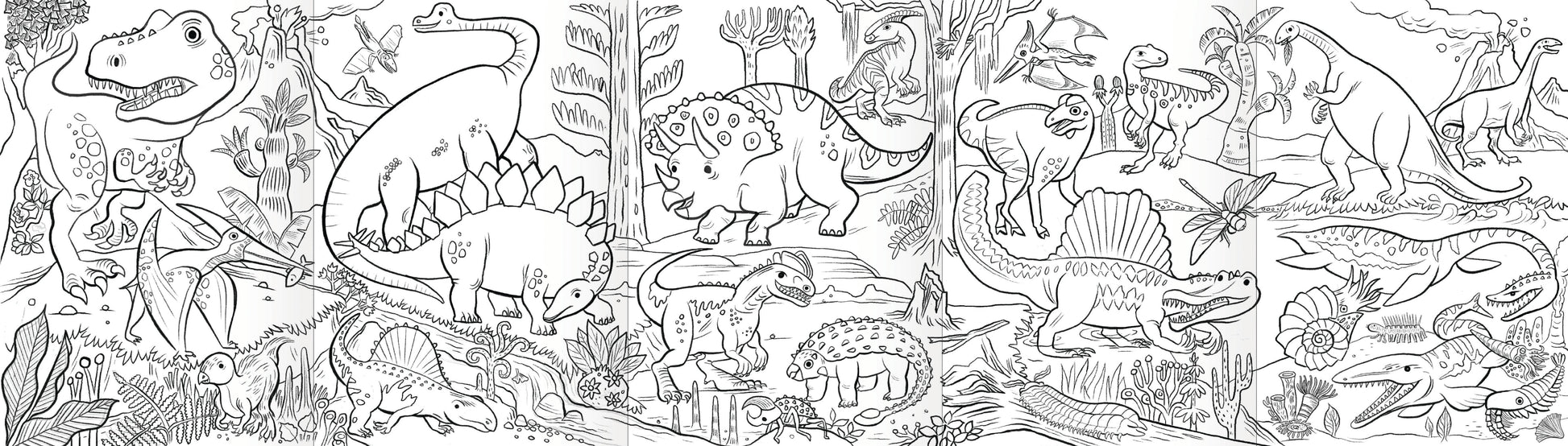 Dinosaurs Color Pencil Mini Mural by eeBoo | Unique Fun Gifts