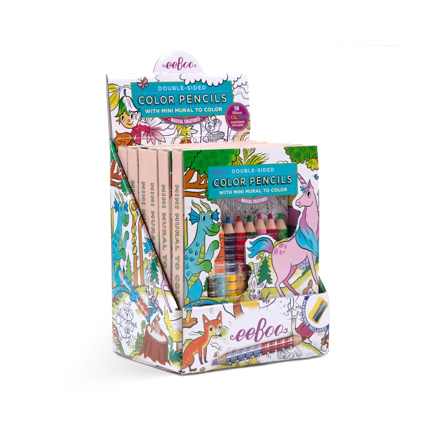 Magical Creatures Color Pencil Mini Mural by eeBoo | Unique Fun Gifts