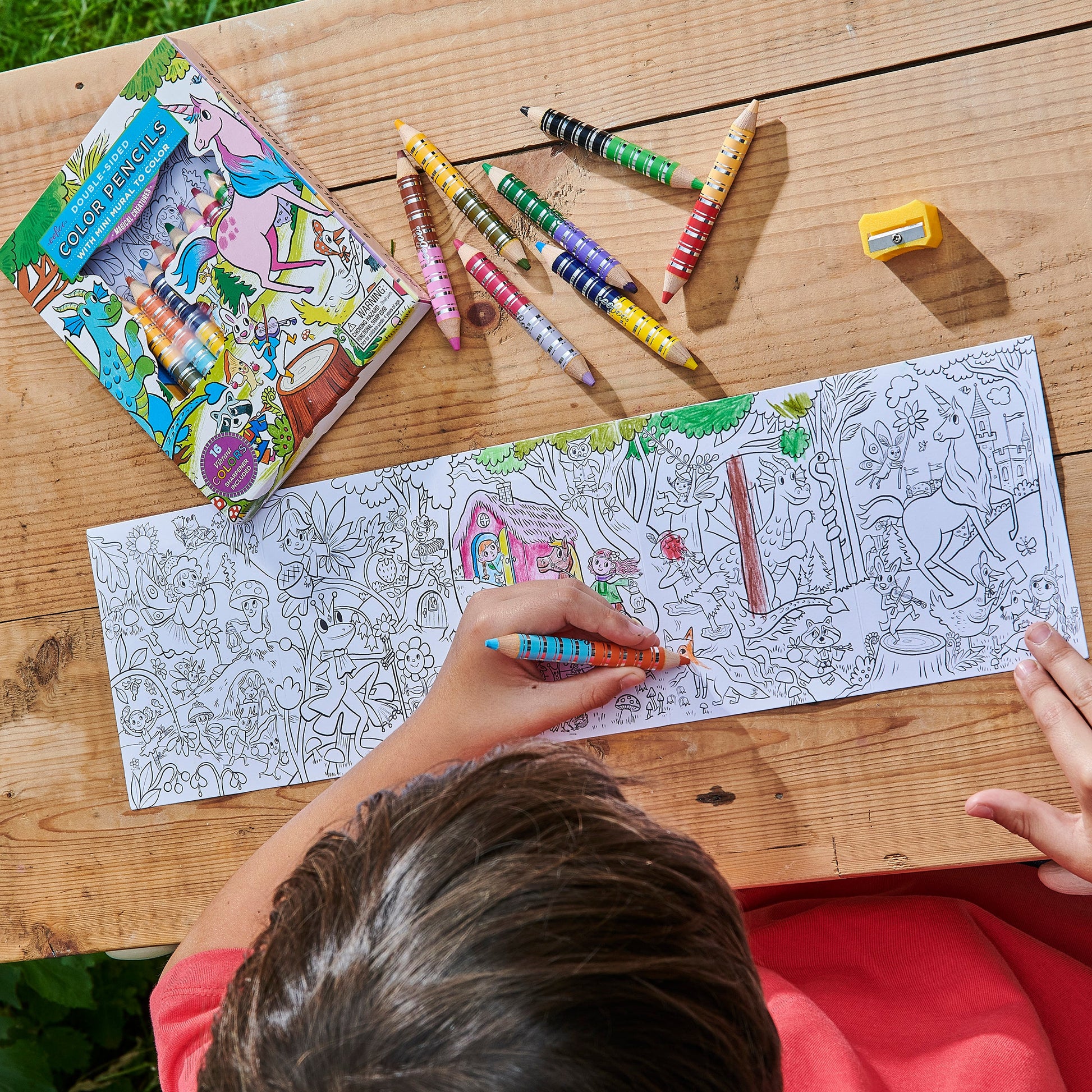 Magical Creatures Color Pencil Mini Mural by eeBoo | Unique Fun Gifts