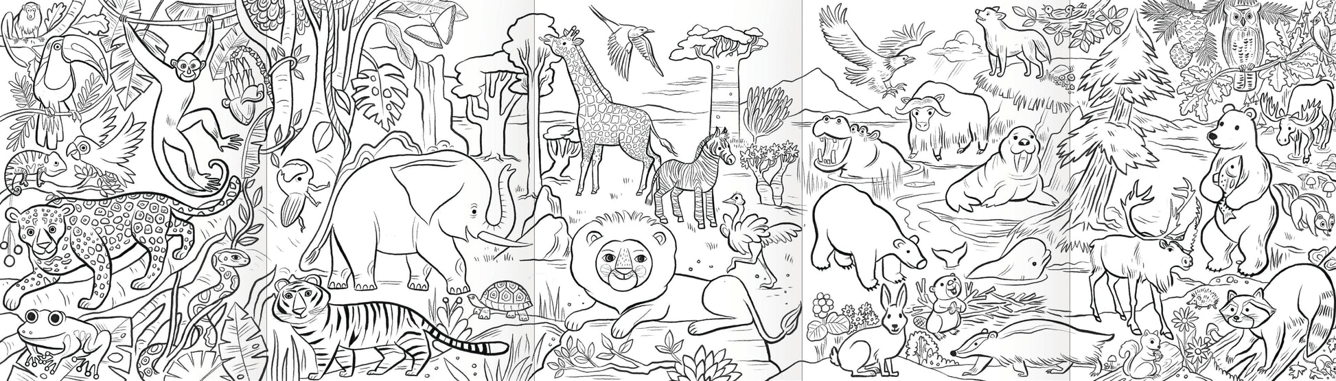 Wild Animals Biggie Mini Mural Bundle (6) by eeBoo | Unique Fun Gifts