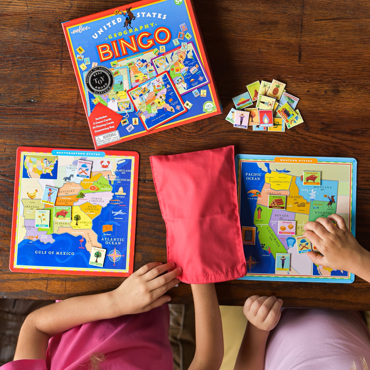 United States of America Geography Bingo Award Winning USA Game | eeBoo Great Geography Gift for Kids ages 5+