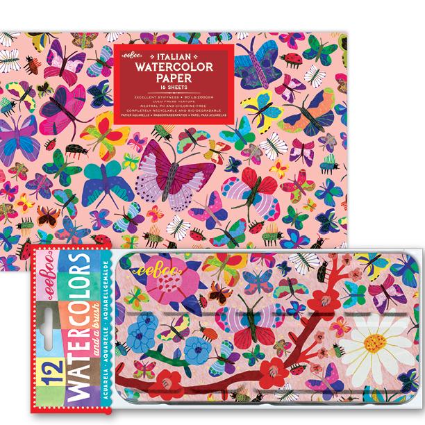 Butterflies Watercolors and Pad Bundle | Gifts by eeBoo