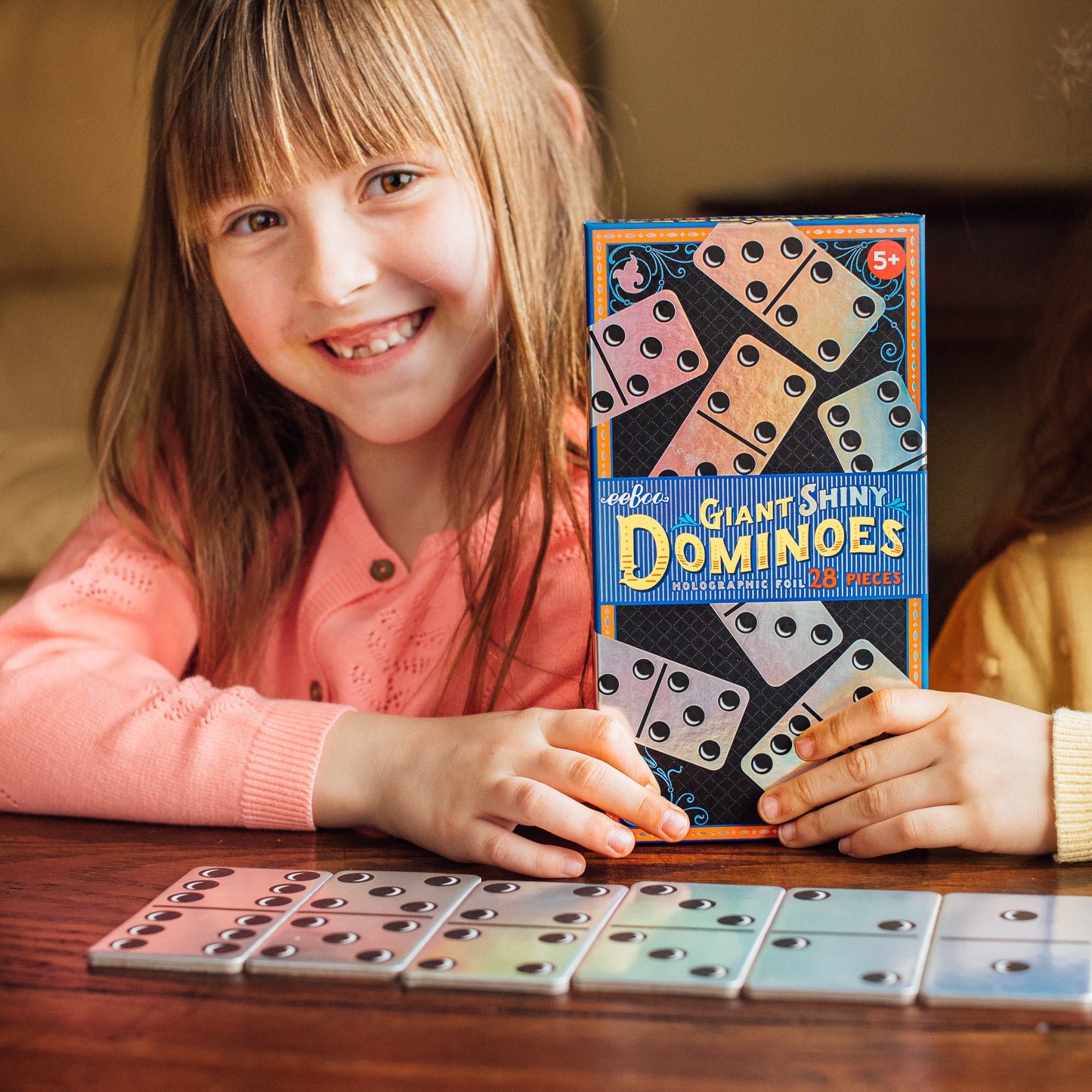 Giant Shiny Holographic Foil Award Winning Dominoes eeBoo for Kids 5+
