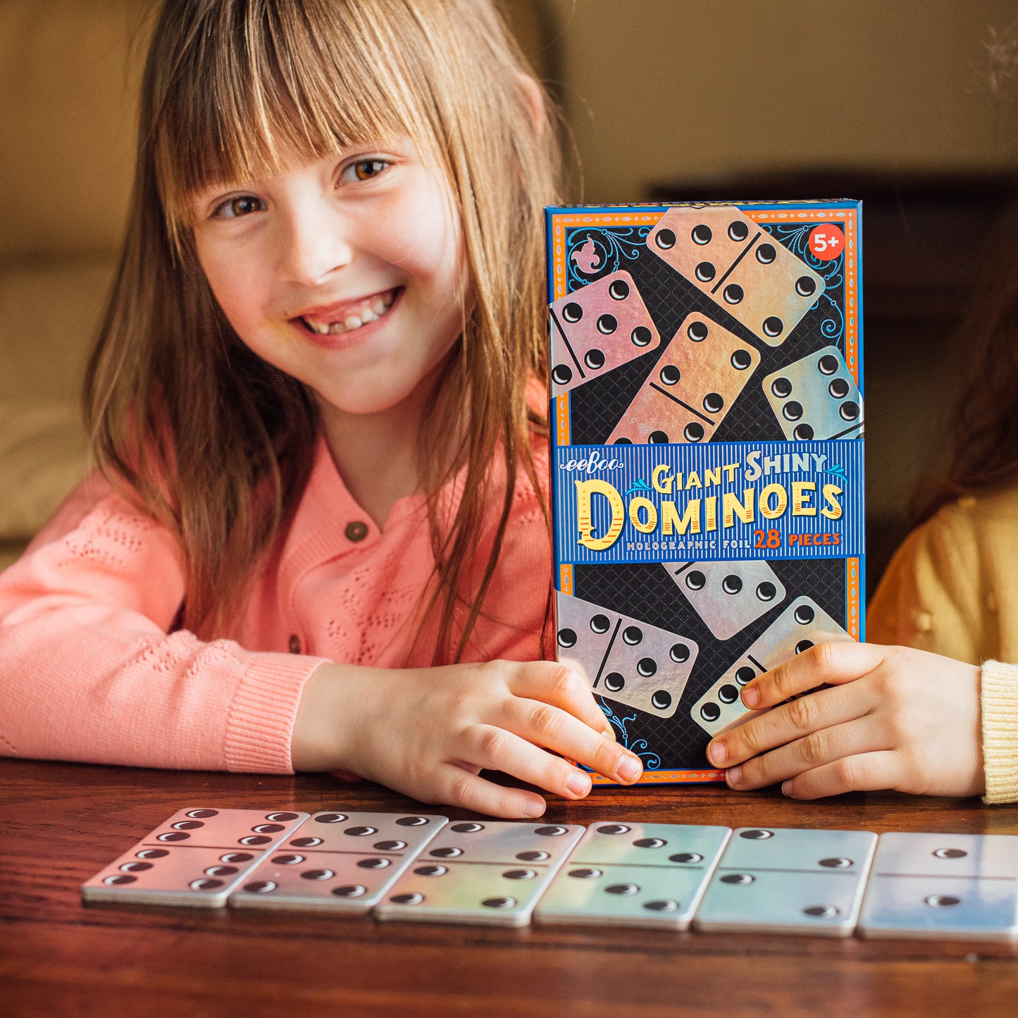 Giant Shiny Holographic Foil Award Winning Dominoes eeBoo for Kids 5+