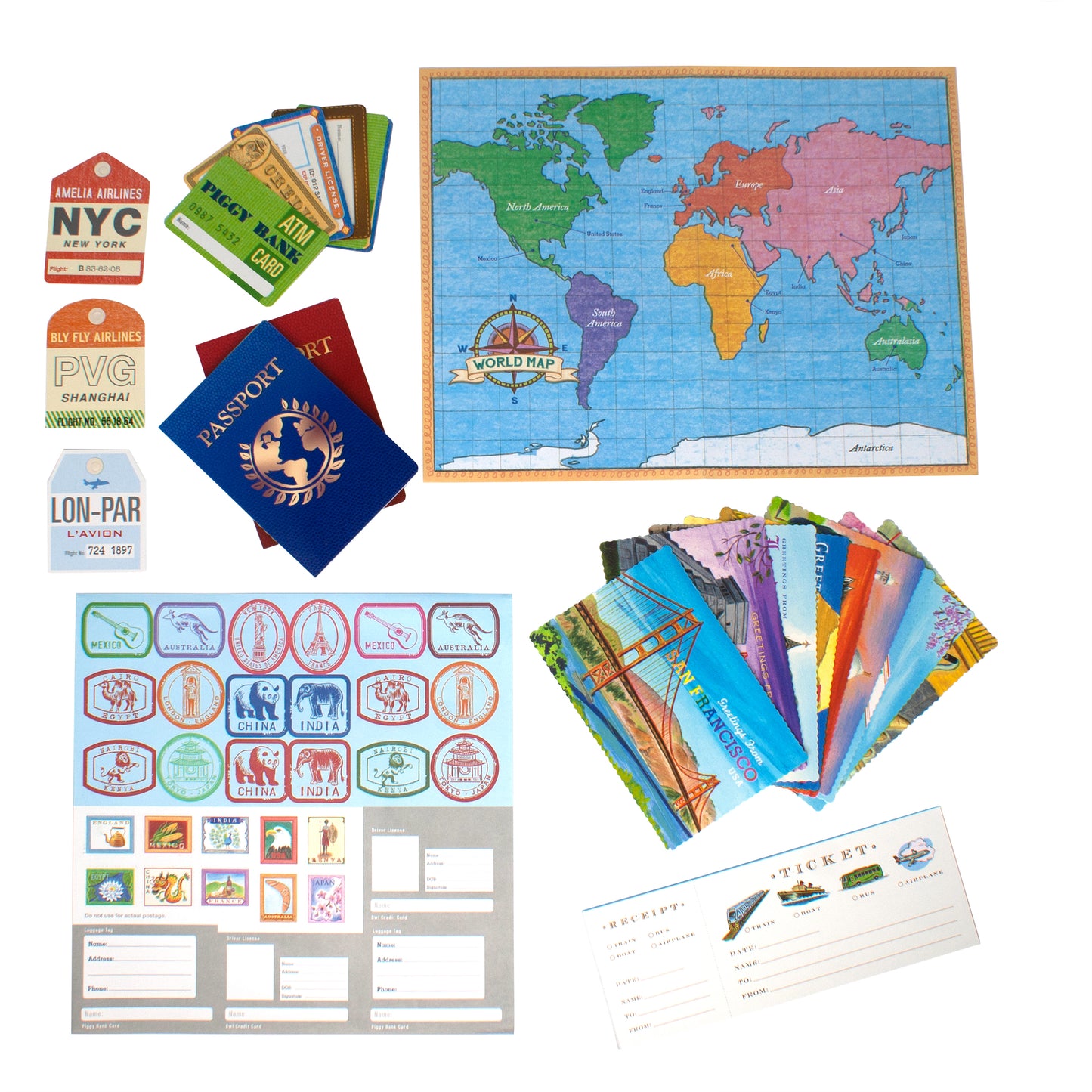 Award Winning World Traveler Pretend Play by eeBoo for Kids Ages 3+