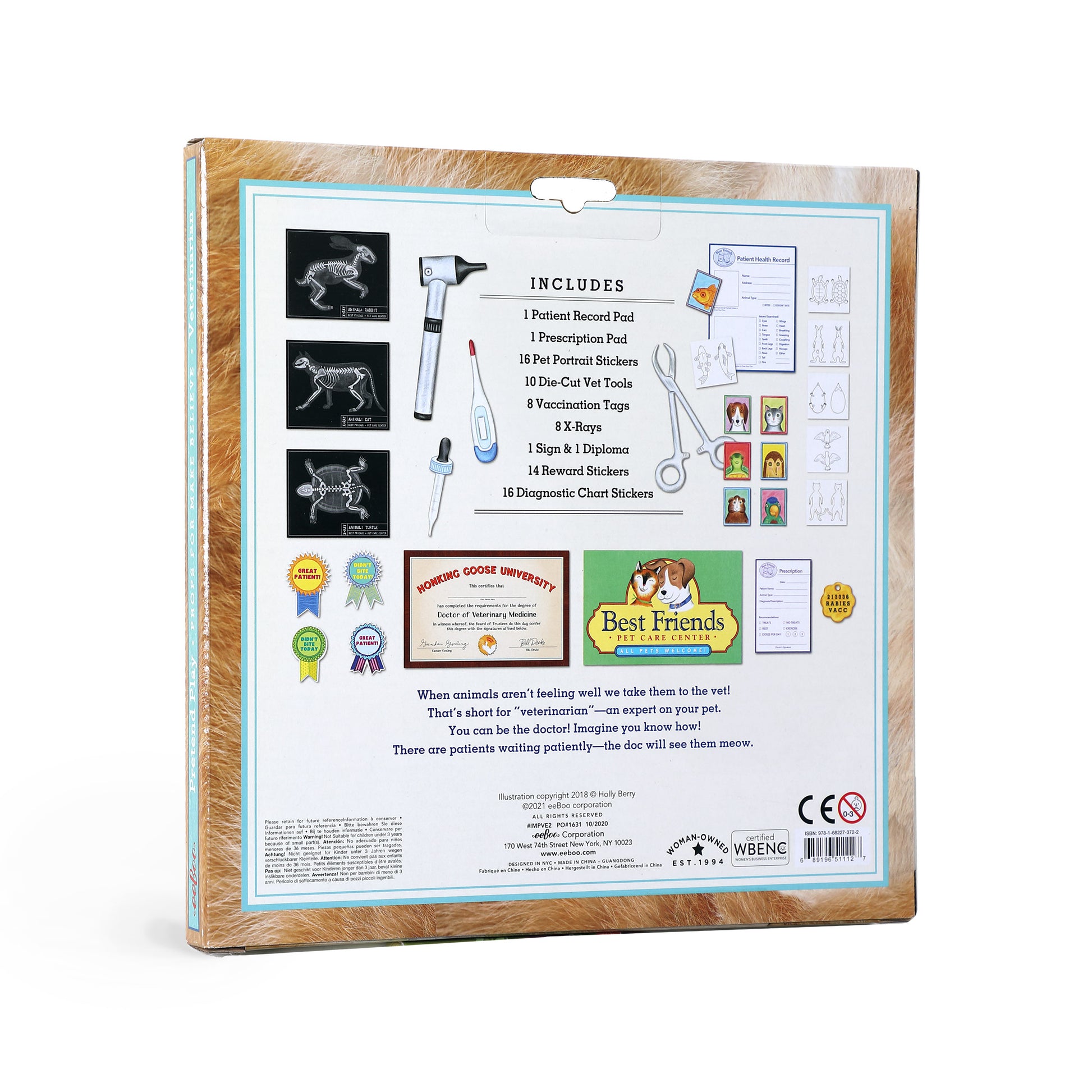 Award Winning Veterinarian Pretend Play Set by eeBoo for Kids Ages 3+