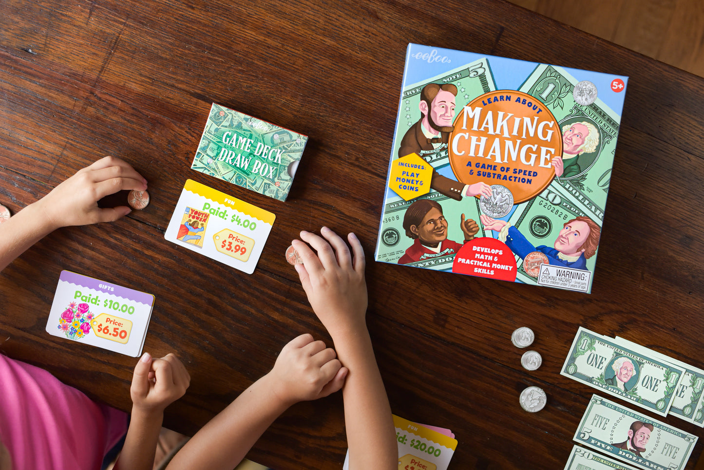 Making Change An Award Winning Game of Money & Speed Subtraction eeBoo for Ages 5+