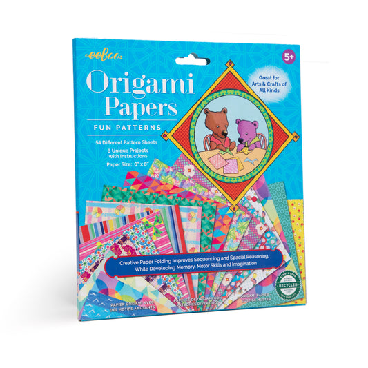 Fun Patterns Origami Papers eeBoo Creative Gifts for Kids 5+