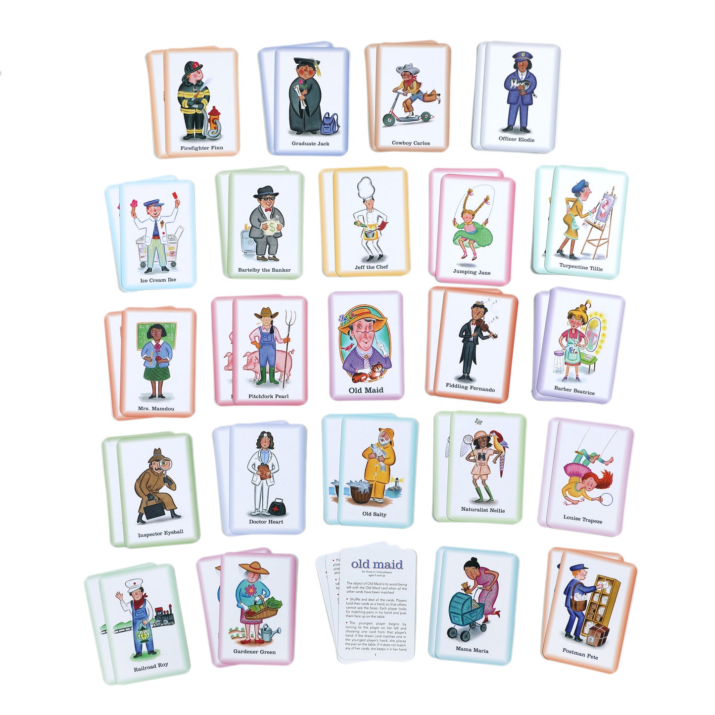 Old Maid Playing Card Game | eeBoo Unique Card Games for Kids ages 5+
