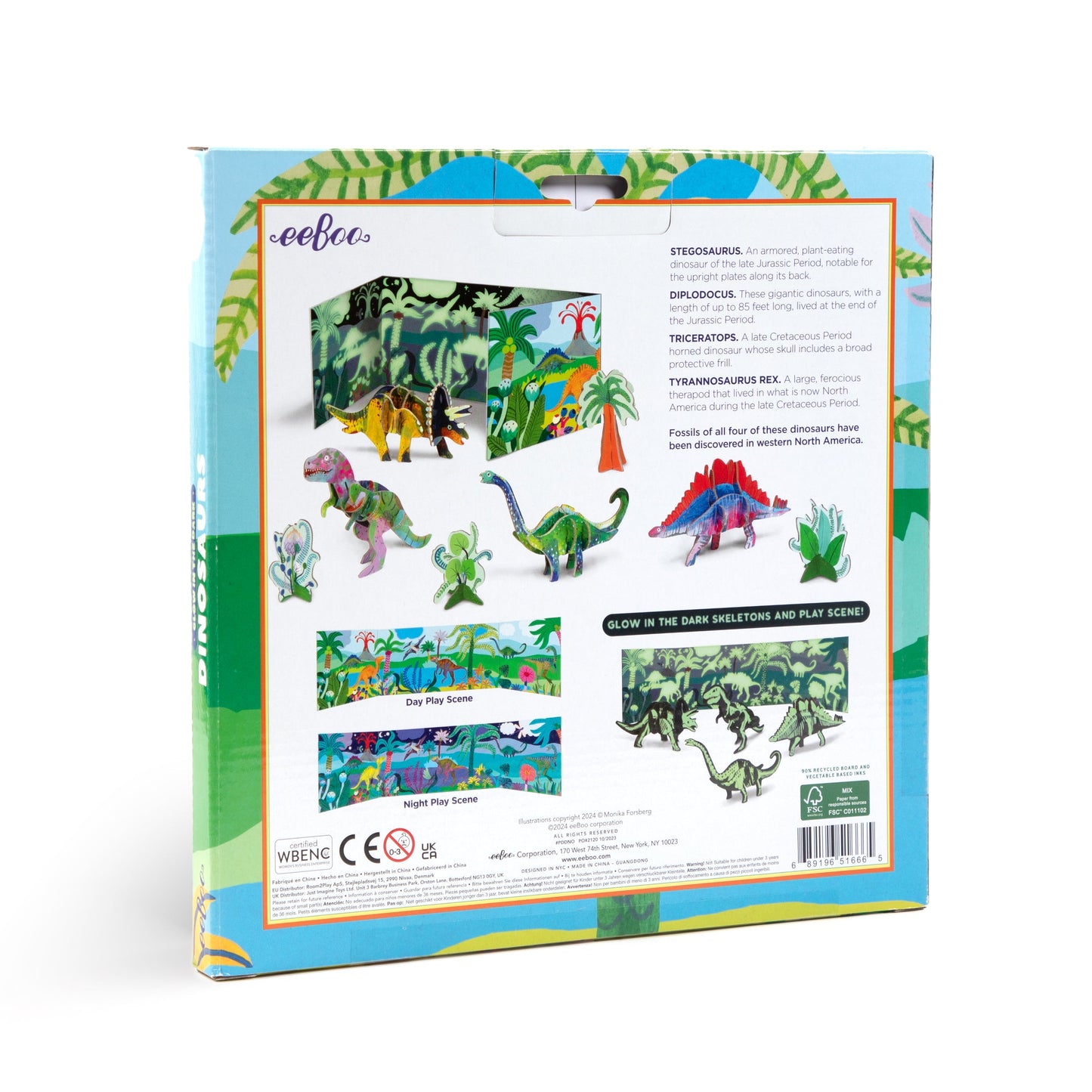 Dino 3D Glow in the Dark Building Set by eeBoo | Unique Fun Gifts