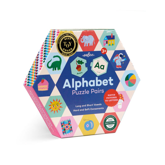 Alphabet Hexagon Puzzle Pairs by eeBoo | Unique Fun Gifts
