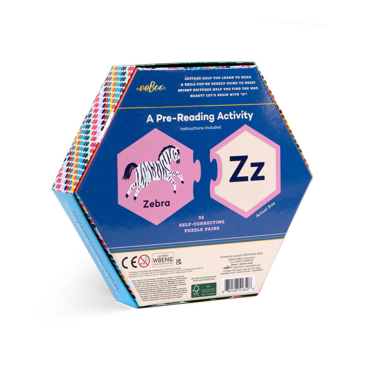 Alphabet Hexagon Puzzle Pairs by eeBoo | Unique Fun Gifts