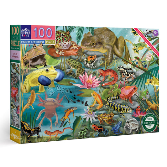Love of Amphibians 100 Piece Puzzle by eeBoo | Unique Fun Gifts