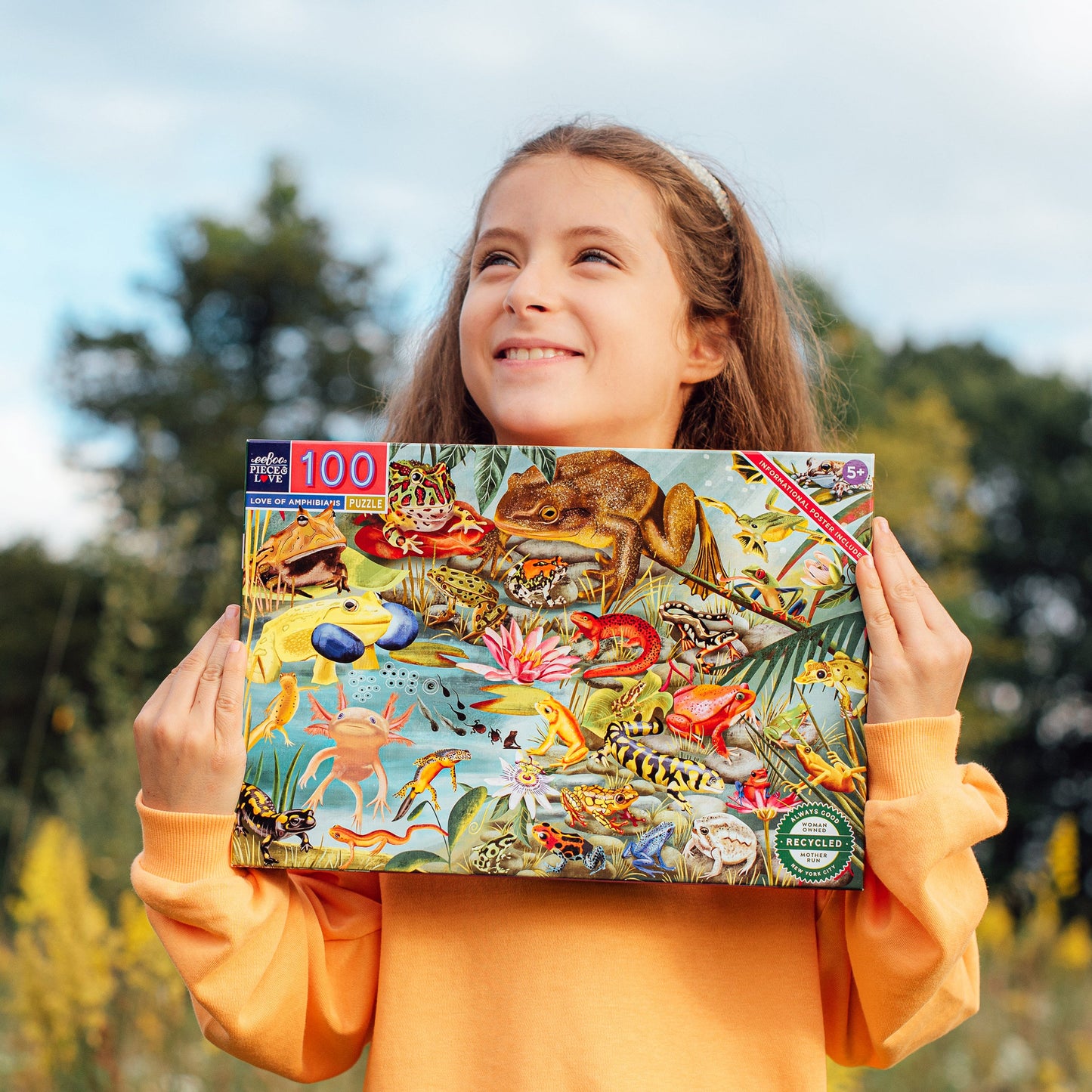 Love of Amphibians 100 Piece Puzzle by eeBoo | Unique Fun Gifts
