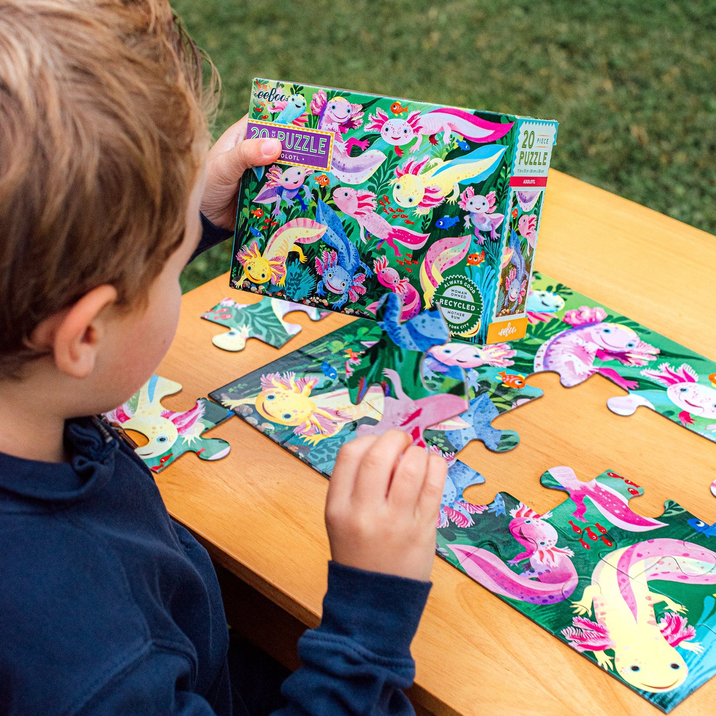 Axolotl Animal 20 Piece Puzzle by eeBoo | Unique Fun Gifts for Ages 3+